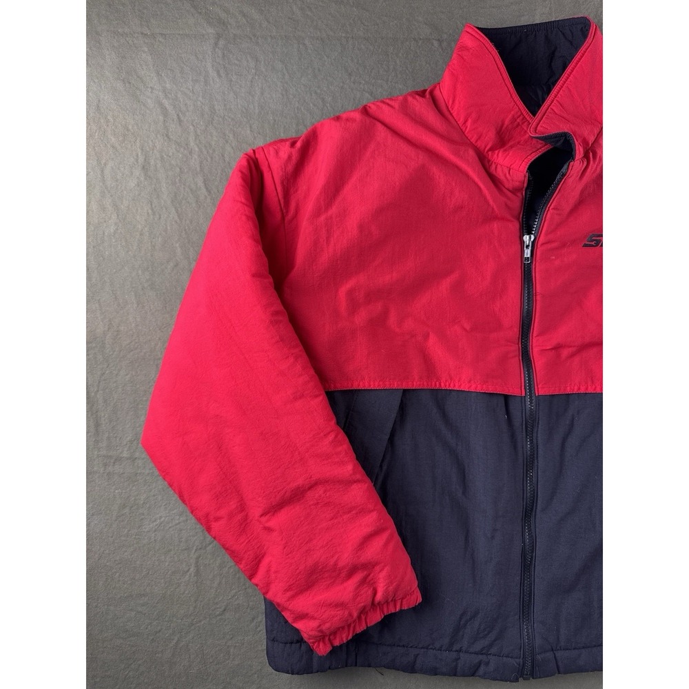 Vintage 90s Snap-On Racing Jacket Red Black Colorblock USA Swingster L - Picture 3 of 14